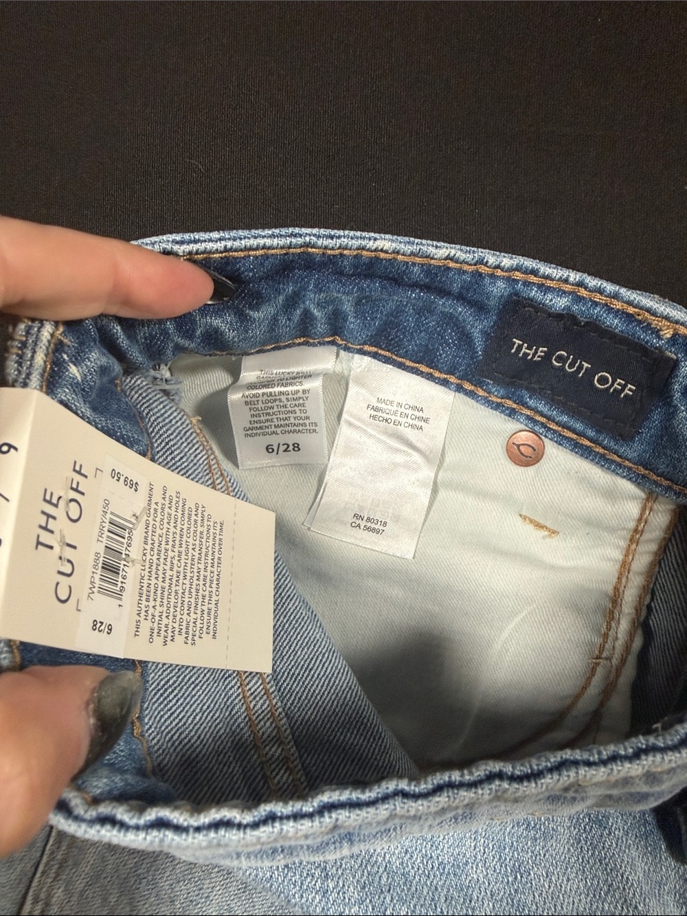 NWT Lucky Brand The Cut Off Distressed Denim Shorts Light Wash 6/28 - Picture 10 of 10